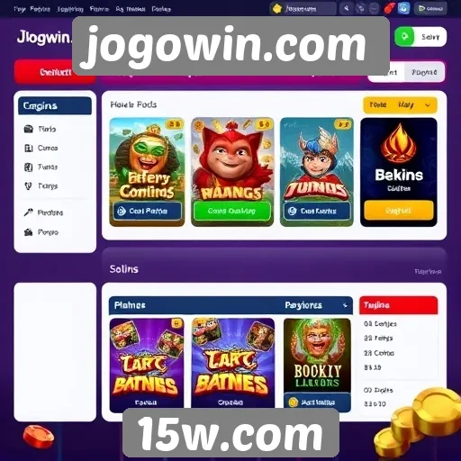 Interface do usuário no site jogowin.com é intuitiva